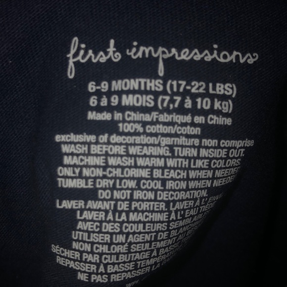 2 new 6-9mo first impressions long sleeve - Picture 4 of 4